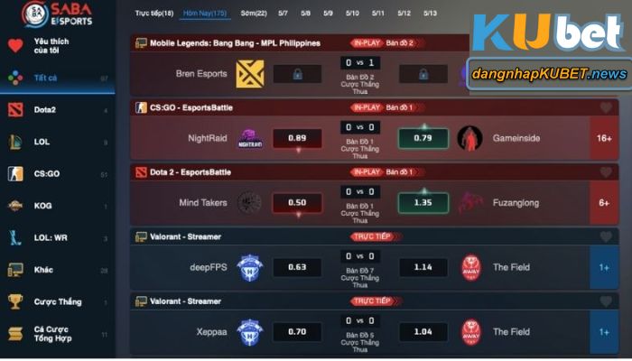 Game Esports kubet