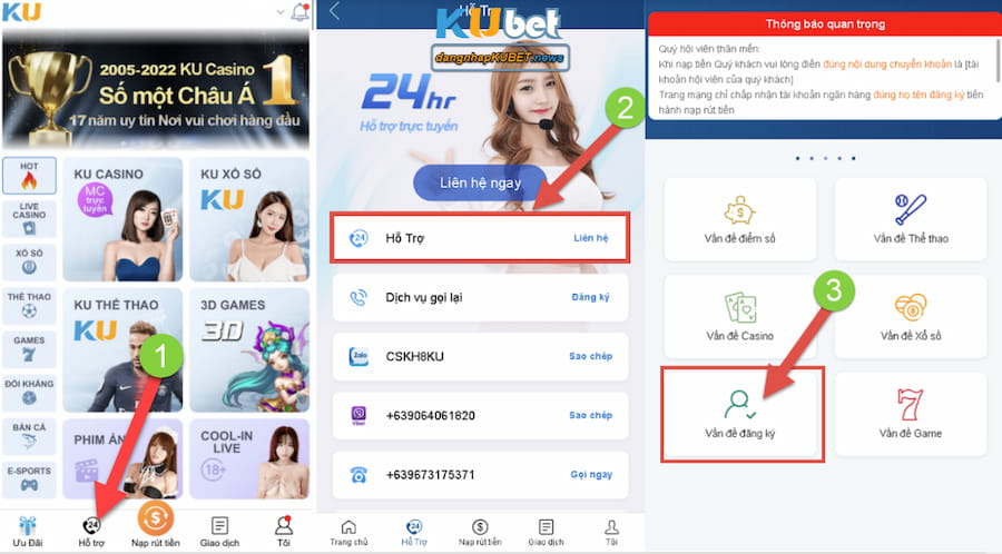 Hỗ trợ Kubet Casino không thành công bằng nhiều phương thức