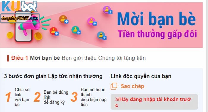 Khuyến mại Kubet giới thiệu bạn mới